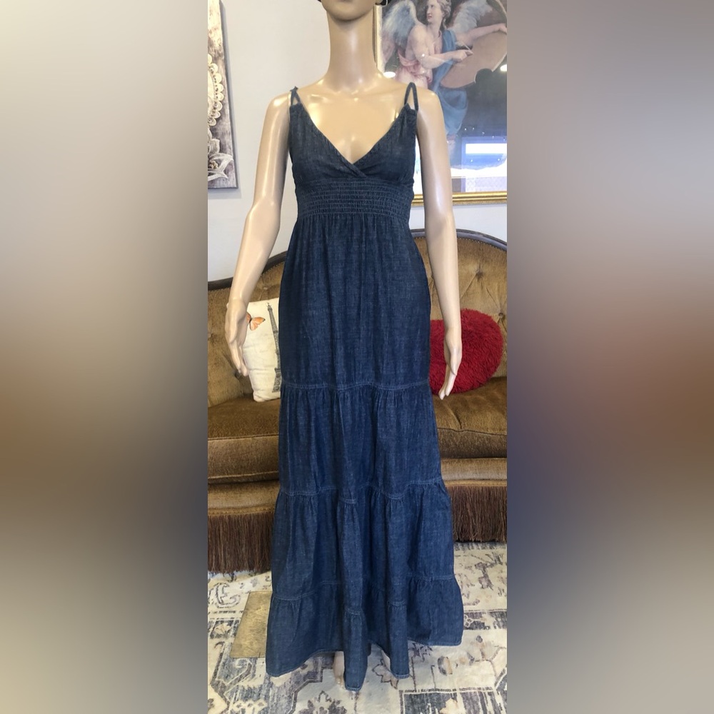 Blue Asphalt Navy Blue Tiered Maxi Dress